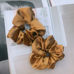 Mocha Satin Scrunchie