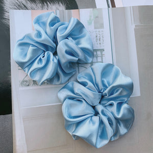 Light Blue Satin Scrunchie