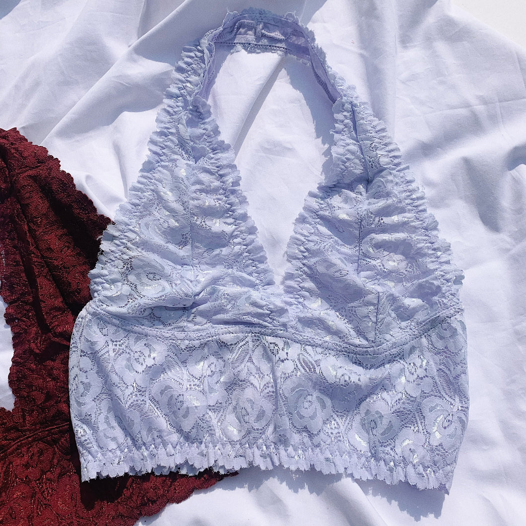 Stace Lace Halter Bralette Lavender
