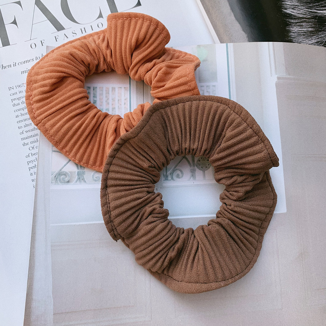 Ribbed Scrunchies Set Warm Tones