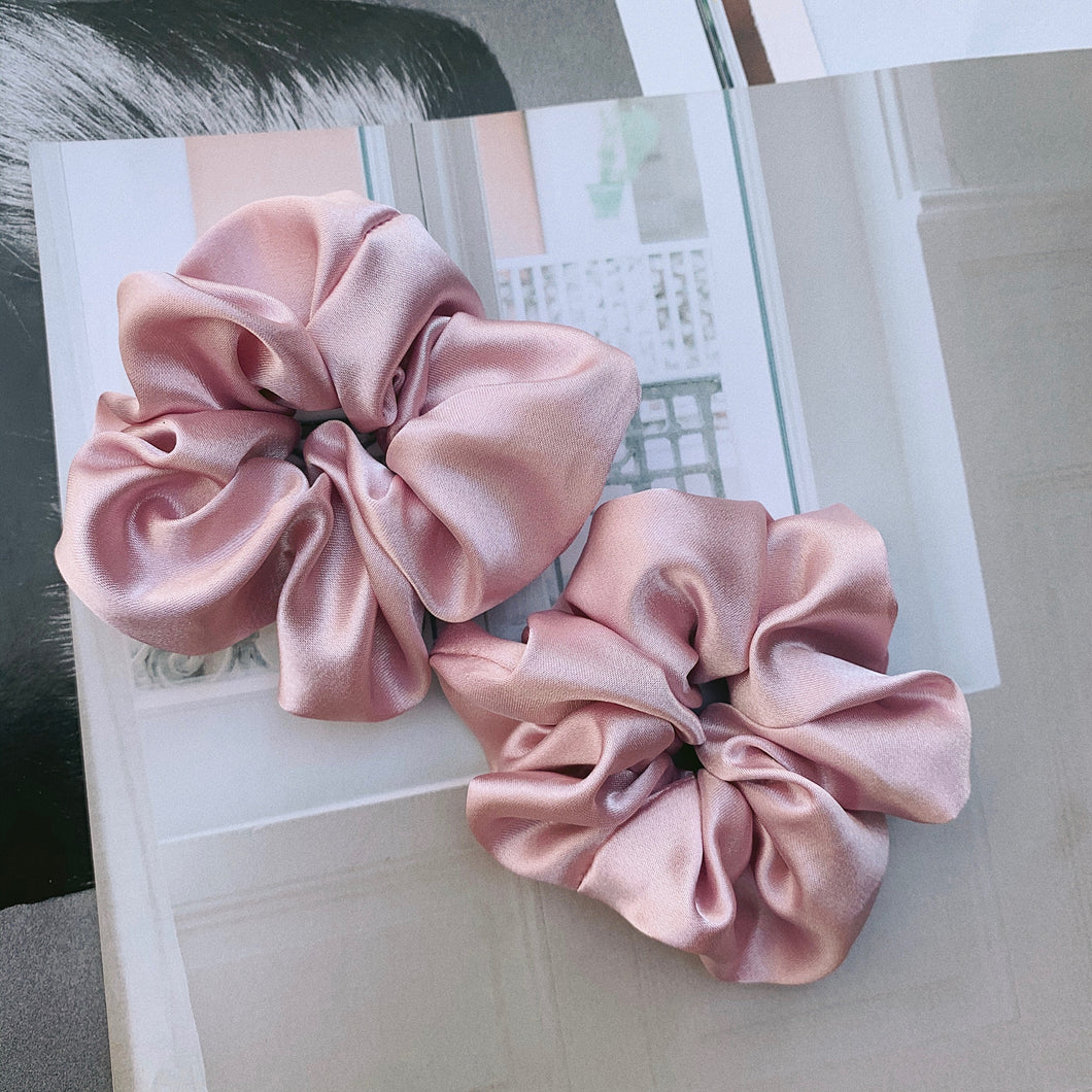 Light Rose Satin Scrunchie