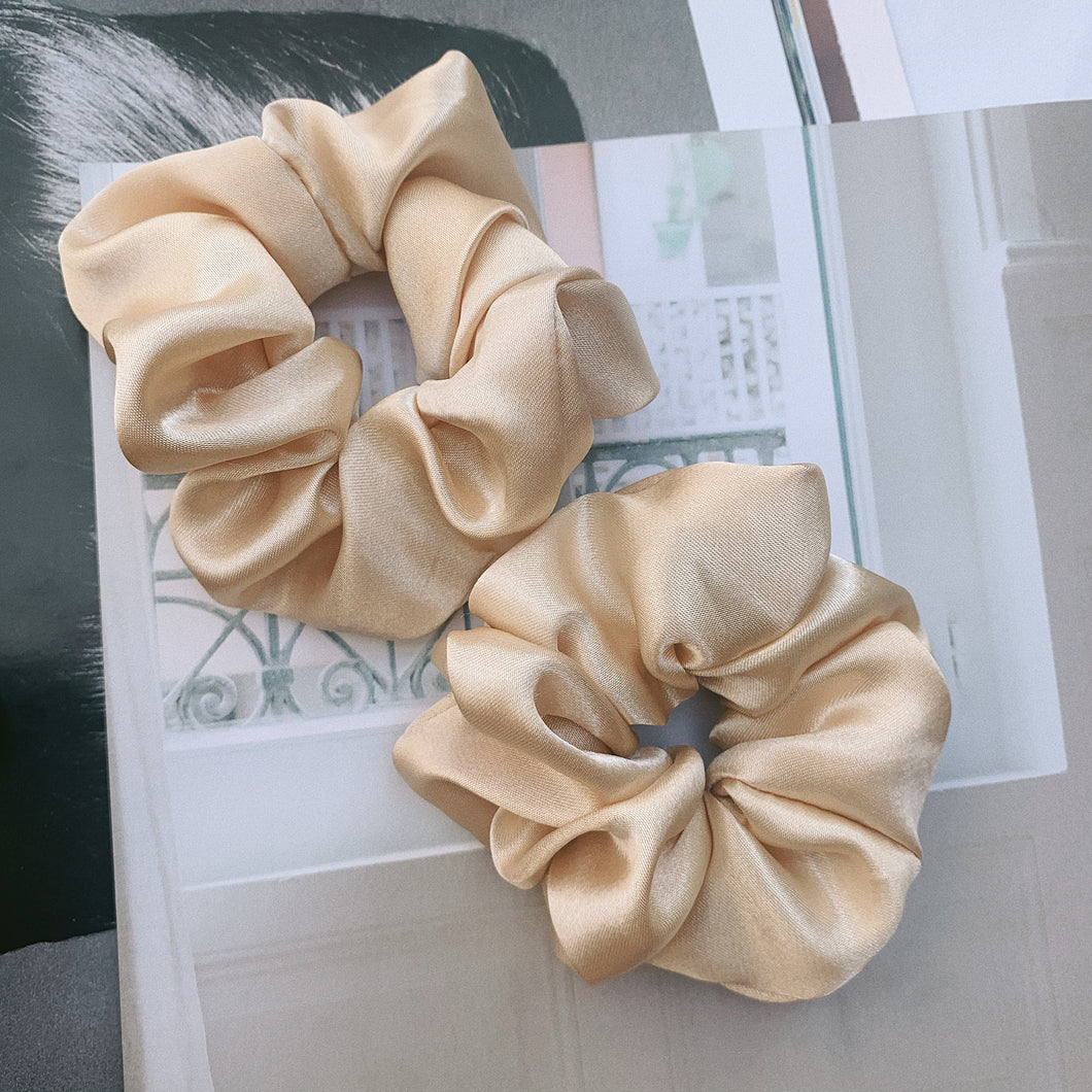 Champagne Satin Scrunchie