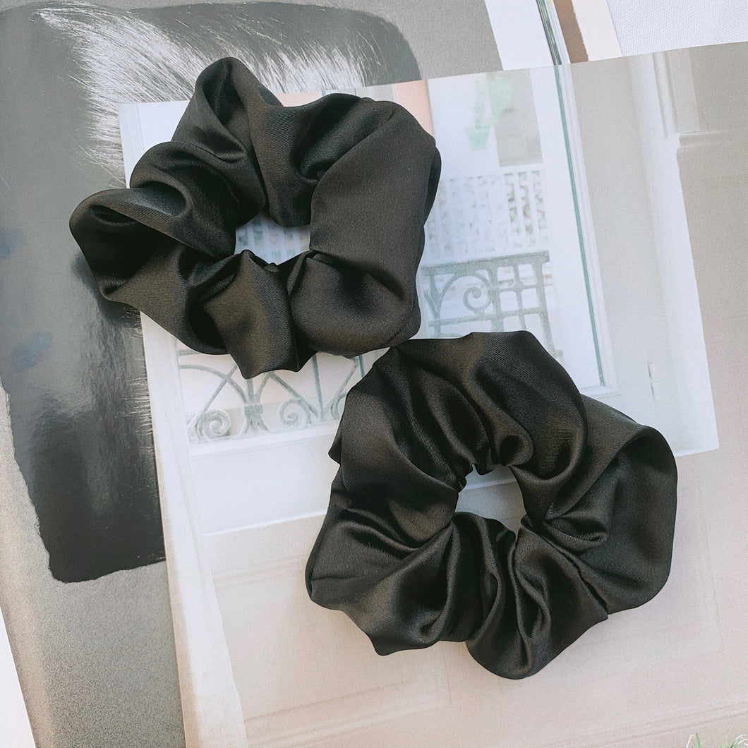 Black Satin Scrunchie