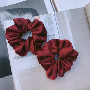 Maroon Satin Scrunchie